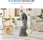 WiseHEPA Carbon Replacement Filter Compatible with WS360A Air Purifier, 9.33"L × 9.33"W × 10.39"H, Removes Pollen, Dust, Smoke, 1 Pack, White, Coverage 1644 sq.ft