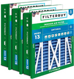 Filterbuy 24x24x5 Air Filter MERV 13 Optimal Smoke & Allergy Defense (3-Pack), Electrostatic Pleated HVAC AC Furnace Filters Replacement for Honeywell Return Grille (Actual Size: 22.38 x 22.38 x 4.38)
