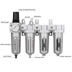 NANPU 3/4" NPT Industrial Grade 4 Stage Air Drying System - Particulate Filter, Coalescing Filter, Double Desiccant Dryers & Air Regulator, Metal Bowl, Auto Drain, for Paint Spray＆ Plasma Cutter