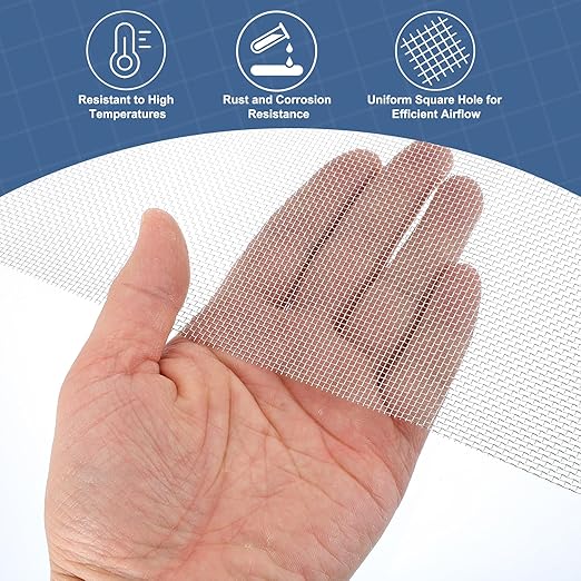 uxcell 16 Mesh 39" x 10" Woven Wire Mesh, 316 Stainless Steel Air Vent Filter Screen, Window Screen Mesh for DIY Projects Vents Cover Filtration Animals Fence