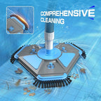UIRWAY Upgrade Pool Vacuum Head with Side Brush & 360° Swivel Cuff, 1-1/2" x 30 Ft Heavy Duty Manual Kink-Resistant Vacuum Hoses, Weighted Triangular Shape for Inground & Above Ground Pool(No Pole)