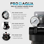 PRO+AQUA PRO-SCI-S35E Whole House Water Filter & Softener Bundle | 35,000 Grain Capacity, Removes Chlorine, Sediment, VOCs, Calcium, Magnesium, & More | Perfect for 2–3 bathrooms | Premium Durability