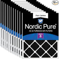 Nordic Pure 12x25x1 (Actual Size: 11 3/4 x 24 3/4 x 3/4) Pure Carbon Pleated Odor Reduction Furnace Air Filters 12 Pack
