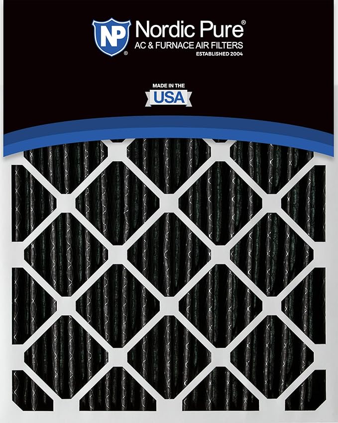 Nordic Pure 20x25x2 (Actual Size: 19 1/2 x 24 1/2 x 1 3/4) Furnace Air Filters MERV 8 Pleated Plus Carbon 3 Pack