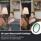 Walking Way 46mm Circular Polarizing Filter Ultra-Slim MC CPL Filter Optical Glass Circular Polarizer Filter for Camera Lens