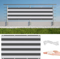Privacy Fence 2' x 29.5' Privacy Protection Weatherproof Garden Fence, Included Cable Ties Customized Size for Deck Pool Fence Railings Apartment, Gray Stripes