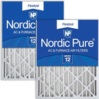 Nordic Pure 20x25x4 (19_1/2 x 24_1/2 x 3_5/8) Pleated MERV 12 Air Filters 2 Pack