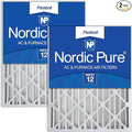 Nordic Pure 16x20x4 (15_1/2 x 19_1/2 x 3_5/8) Pleated MERV 12 Air Filters 2 Pack