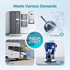 AQUACREST 5 years In-Line Water Filter for Refrigerator and Ice Maker, High Capacity, 1/4-Inch Direct Connect Fittings, Easy Installation, Reduces Chlorine, Bad Taste & Odor