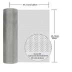 304 Stainless Steel Mesh Screen#40Mesh -Size:15.7"x47.2"(40x120cm), for Home, Garden and Farm. Window or Door Filter, Guards Against Pests Like Mice, Snakes, and Rodents. Easy to Cut and Install.