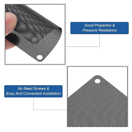 MECCANIXITY 10PCS PC Dust Filter, 80mmx80mm PVC Computer Case Cooler Dustproof Mesh Cover Fan Grills for Computer Chassis Speaker, Black