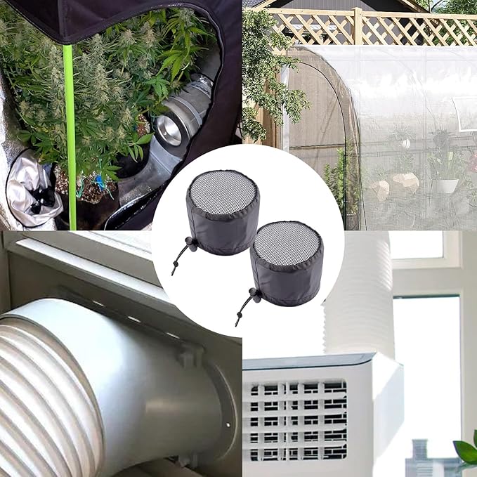 Grow Tents Vent Cover, Easy Installation, 15x9x1cm, Dustproof Duct Filter, Flexible Ducting Cover, Protective & Efficient, for Indoor Greenhouses, Kitchens, RVs,