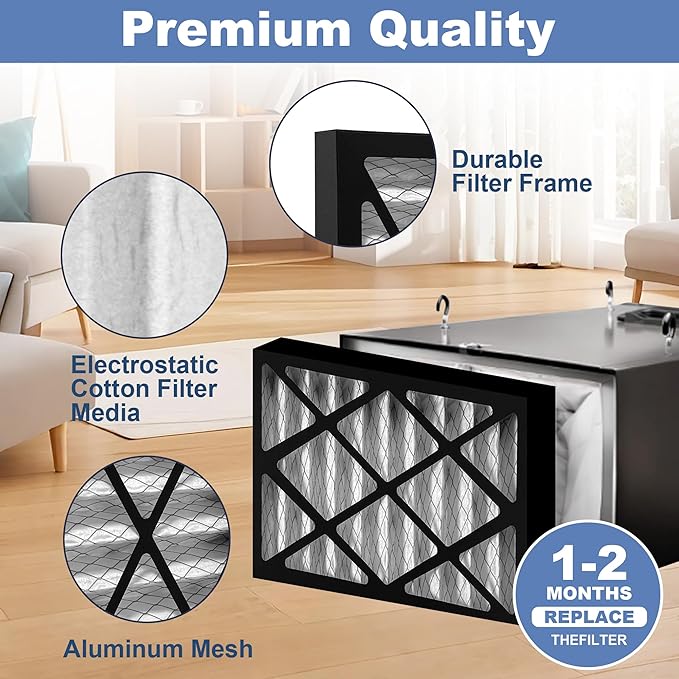 4 Pack 5-Micron Outer Air Filter Replacement Compatible with WEN 3410, POWERTEC AF4000, Shop Fox W1830, Grizzly G0738 Air Filtration System for Workshop, Part 90243-027-2