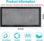 Magnetic Floor Register Vent Covers, 6 x 12 Inch Air Vent Filter Mesh, Sticky Magnet PVC Vent Screen Net for Wall Ceiling Floor Catches Toys Snacks Pet Hair and Pet Food 4 Pack