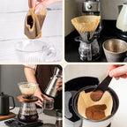 130 Count #4 Cone Coffee Filters 8-12 Cup, Unbleached Natural Paper, Disposable coffee filters 4 cone paper, Filters Paper Compatible with Ninja Coffee Filters, Pour Over and Drip Coffee Maker
