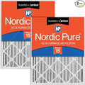 Nordic Pure 16x20x4 (Actual Size: 15 1/2 x 19 1/2 x 3 5/8) Pleated Air Filters MERV 15 Plus Carbon 2 Pack