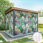 Leaves Outdoor Curtains for Patio Gorgeous Leaf Abstract Spring Waterproof Outside Curtains with Grommet Top Weatherproof Curtain for Cabana Pergola Gazebo, 2 Pack, 54" W x 84" L