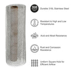 PATIKIL 40" L x 10" W Woven Wire Mesh, 6 Mesh 316L Stainless Steel Air Vent Filter Screen for Window Security Vent Cover Filtration Animals Fence