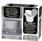EZ-Cup Stainless Steel 1-Stream Reusable K Cup Coffee Pod for Keurig + 25 Disposable Paper Filters - Refillable Capsule Compatible with Keurig and Other Select Coffee Makers (Pack of 2)