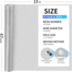 304 Stainless Steel Mesh, 47in x 10ft, 20 Mesh, Sturdy Metal Screen Roll for Window, Door, Air Vents, Filter, Cage, Garden, Patio, Pet (Sliver, 47inch x 10feet)