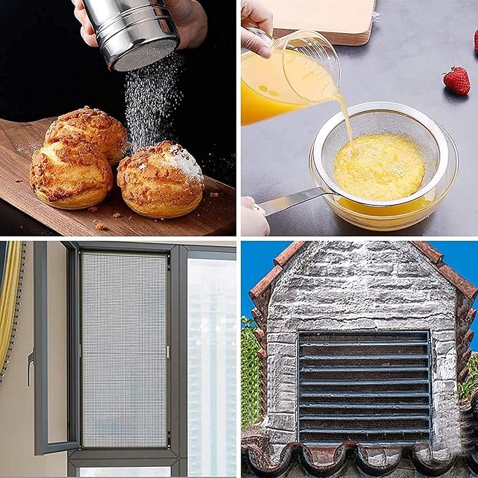 Stainless Steel Woven Wire Mesh 304 Stainless Steel Mesh Sheet 40 Woven Wire Tear Resistant Rodent Control Garden Insect Screen for Vent, Filter