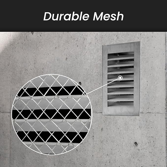 Repa Market 8" x 8" Inch (Inner Dimensions) Galvanized Black Soffit Vent Cover - Louvered Square Gable Vent with Mesh Screen - Intake/Exhaust Ventilation Grill - HVAC Ducting Return Air Vent Cover