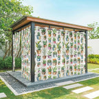 Summer Cactus Outdoor Curtains for Patio Cactus Tropical Plant Wooden Waterproof Outside Curtains with Grommet Top Weatherproof Curtain for Cabana Pergola Gazebo, 2 Pack, 54" W x 108" L