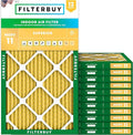 Filterbuy 18x30x1 Air Filter MERV 11 Superior Pet & Allergy Defense (12-Pack), Electrostatic Pleated HVAC AC Furnace Filters Replacement, Made in USA (Actual Size: 17.75 x 29.75 x 0.75)