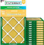 Filterbuy 10x24x1 Air Filter MERV 11 Superior Pet & Allergy Defense (12-Pack), Electrostatic Pleated HVAC AC Furnace Filters Replacement, Made in USA (Actual Size: 9.50 x 23.50 x 0.75)