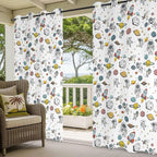 Cartoon Space Outdoor Curtains for Patio Astronauts Spacecraft Rockets Waterproof Outside Curtains with Grommet Top Weatherproof Curtain for Cabana Pergola Gazebo, 1 Panel, 54" W x 108" L
