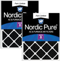 Nordic Pure 16x25x1 (Actual Size: 15 1/2 x 24 1/2 x 3/4) Pure Carbon Pleated Odor Reduction Furnace Air Filters 2 Pack