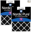 Nordic Pure 12x25x1 (Actual Size: 11 3/4 x 24 3/4 x 3/4) Pure Carbon Pleated Odor Reduction Furnace Air Filters 2 Pack
