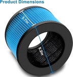 2 Pack MK01 MK06 Air Filter Replacement Compatible with Aroeve MK01 MK06, ToLife TZ-K1 and Kloudi DH-JH01 Filter, Standard Version, Blue