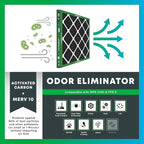 Filterbuy 14x30x1 Air Filter MERV 10 Odor & Allergy Defense with Activated Carbon (4-Pack), Electrostatic Pleated HVAC AC Furnace Filters Replacement, Made in USA (Actual Size: 13.88 x 29.88 x 0.75)