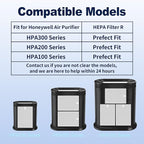 HPA300 HEPA Air Purifier Filter R Replacement for Honeywell Air Purifier HPA 100/200/300 and 5000 Series, 9 Pack True HEPA Filter Compatible with Honeywell R Filter (HRF-R3 & HRF-R2 & HRF-R1)