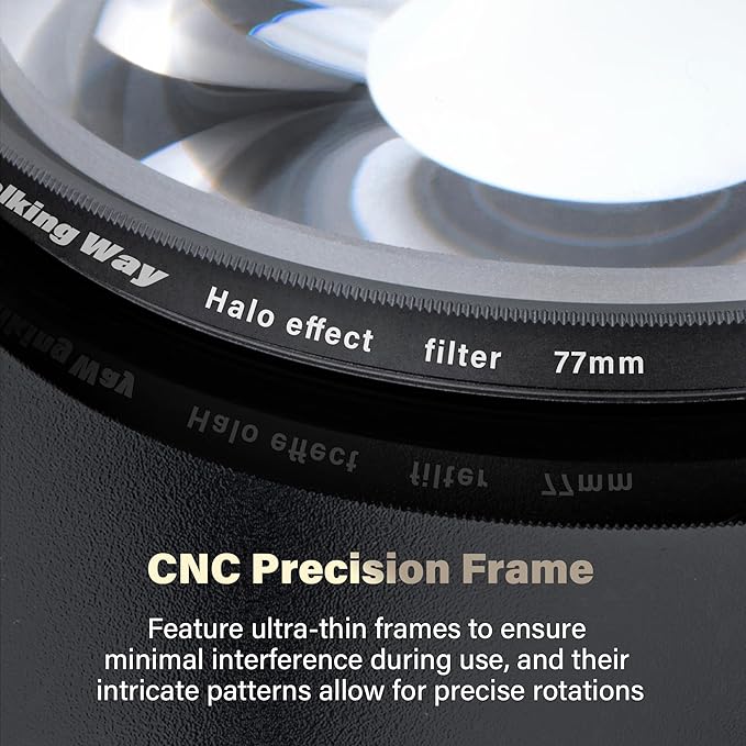 Walking Way 49MM Whirlpool Camera Effects Filter, Tunnel Vision Spiral Halo Prism Lens Filter with Vortex and Circular Halo Frame Effect for Camera Lens