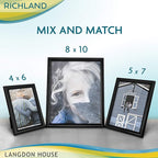 Langdon House 5x7 Picture Frames Set (Black, 6 Pack) Distinguished Edging for Classic Style, Richland Collection