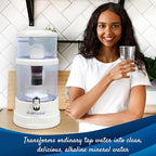 ZENWATER 4-Gallon Countertop Gravity Water Filter System - Portable Alkaline Filtration System - Enjoy Clean and Mineral-Rich Hydration at Home, Office, or Travel