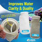 Aquatic Experts 4 inch Ring 100 Micron Felt Filter Sock - Filter Socks for Saltwater Aquarium, Sump Filter Sock, Freshwater Aquarium Socks, Reef Filter Sock (4"x8", 8 Pack)