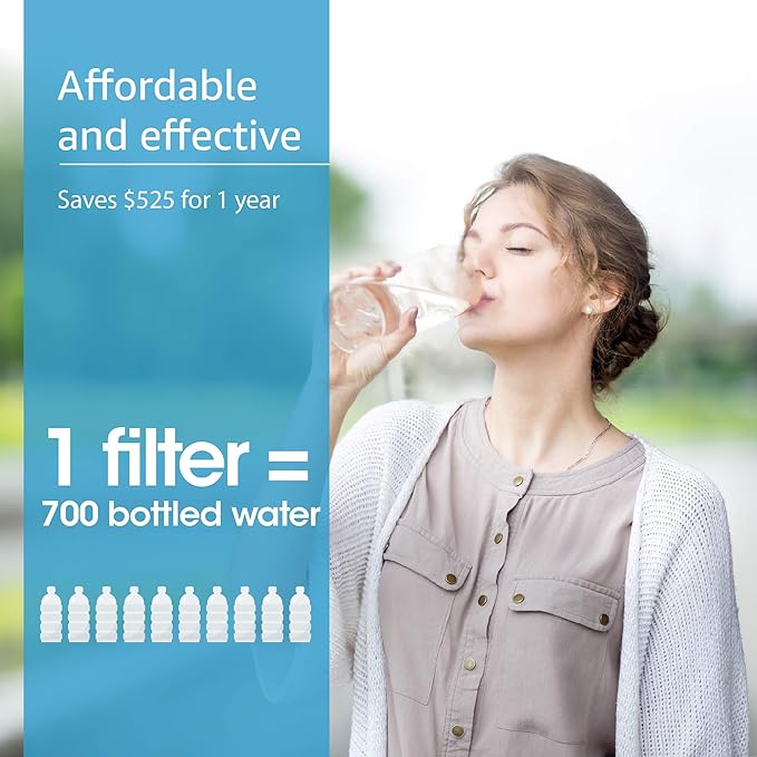 AQUA CREST Faucet Water Filter, Replacement for Brita® Filter, Brita® 36311 On Tap Water Filtration System, FR-200, FF-100, 100 Gallons, Chrome (2 Packs)