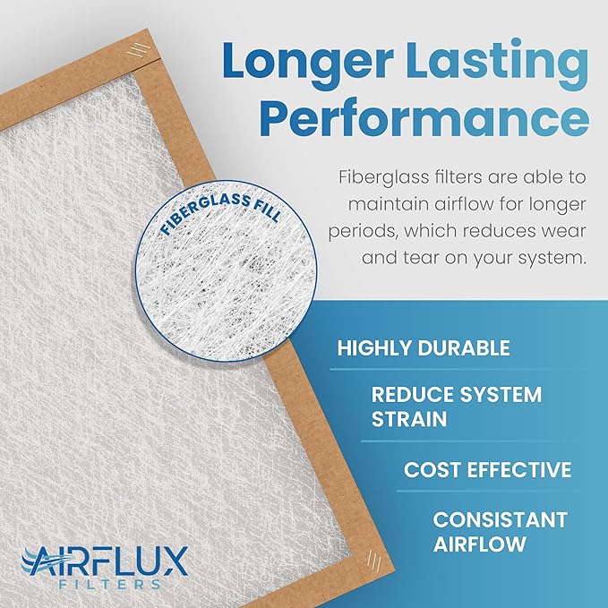 Fiberglass Air Filter -18x18x1Air Filter 12 Pack - Non Pleated 18"x18"x1", AC Filters for Home, Fiberglass, HVAC filters, Heater, Furnace Catcher for Dust - 1 YEAR SUPPLY