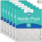 Nordic Pure 14x30x1 (Actual Size: 13 15/16 x 29 15/16 x 3/4) Pleated MERV 14 Air Filters 6 Pack