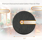 Premium Charcoal Activated Carbon Fiber Replacement Air Filter for Kitchen Compost Bin (10 Pack, Round 5.5")