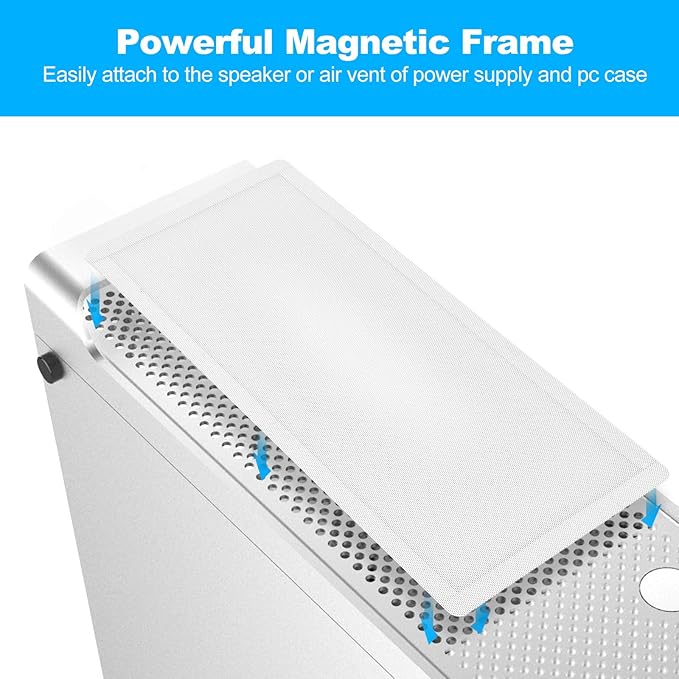 287mm 140mm x 2 PC Fan Dust Mesh Filter 11.3inch x 5.79inch PVC Computer PC Case Dust Proof Filter Cover Magnetic White 2-Pack