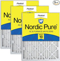 Nordic Pure 25x25x2 (Actual Size: 24 1/2 x 24 1/2 x 1 3/4) Pleated MERV 10 Air Filters 3 Pack
