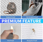304 Stainless Steel Mesh, 24in x 10ft, 20 Mesh, Sturdy Metal Screen Roll for Window, Door, Air Vents, Filter, Cage, Garden, Patio, Pet (Sliver, 24inch x 10feet)