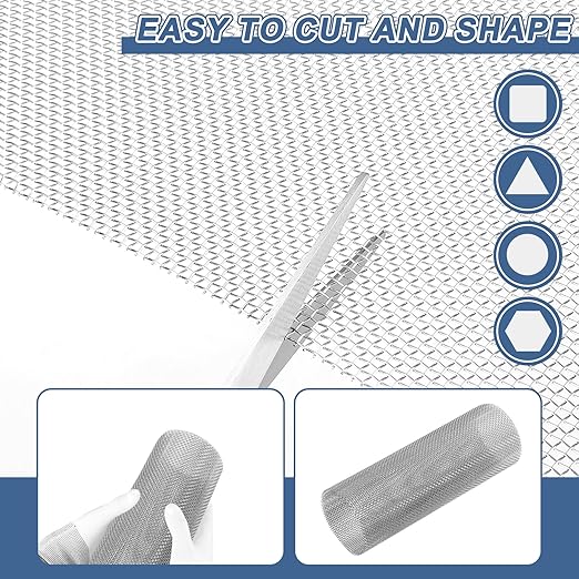 uxcell 10 Mesh 79" x 10" Woven Wire Mesh, 316 Stainless Steel Air Vent Filter Screen, Window Screen Mesh for DIY Projects Vents Cover Filtration Animals Fence