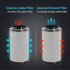 iPower 6" Air Carbon Filter for Inline Duct Fan, Intake and Exhaust Fans, with Premium Australia Virgin Charcoal, Black