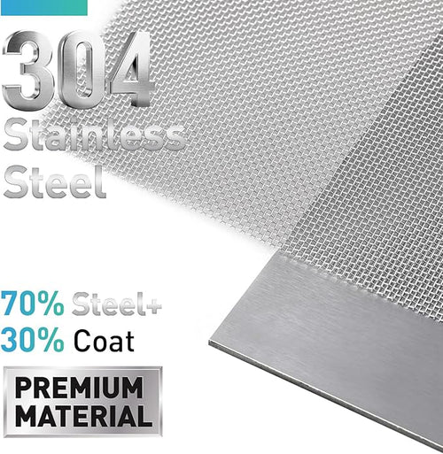 304 Stainless Steel Mesh Window Screen Roll,35IN x 16FT Silver Metal Window Screen Replacement,Window Screen Mesh for Window,Door,Patio,Pet,Vent,Filter,Porch,Cage and DIY Project (22 Mesh)
