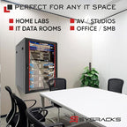 Sysracks 15U Wall Mount Server Rack Cabinet, 19” Locking Network Rack, 24” Deep, Glass Door, with Fan, PDU and Shelf